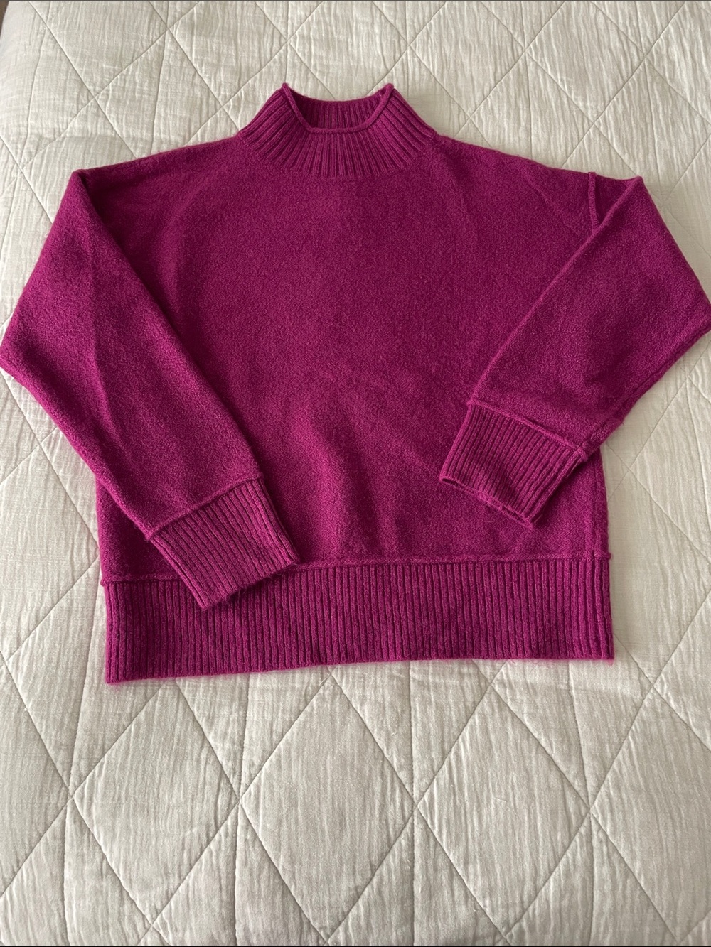 Universal Thread Women's Mock Turtleneck Sweater in Vibrant Magenta
